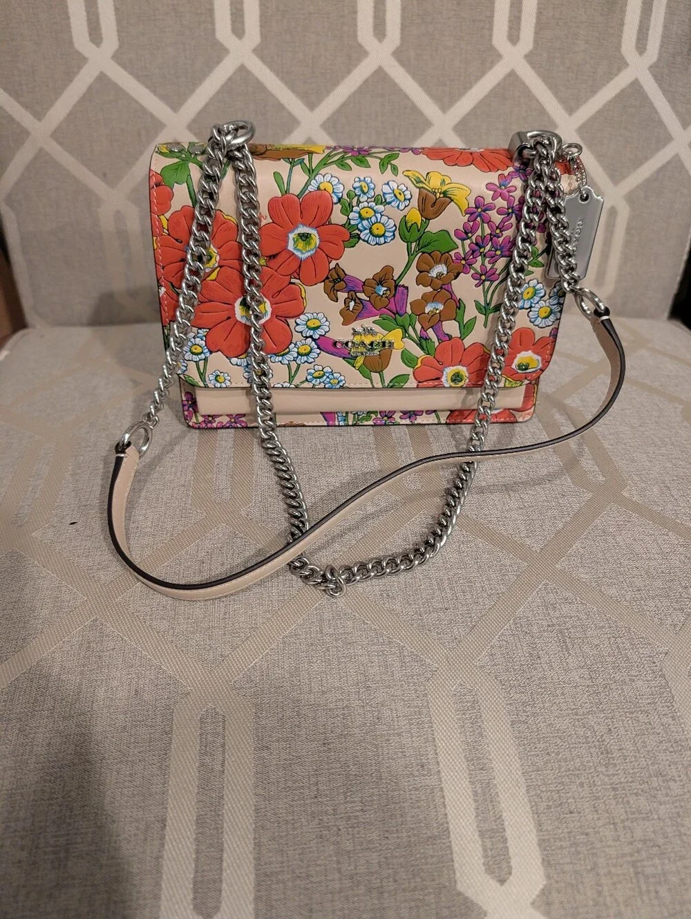 Coach Garden Floral Klare And Wristlet
